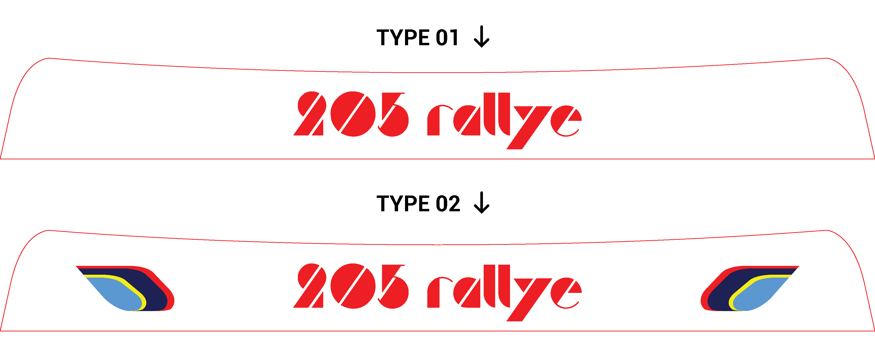 Bandeau pare-soleil Peugeot 205 Rallye