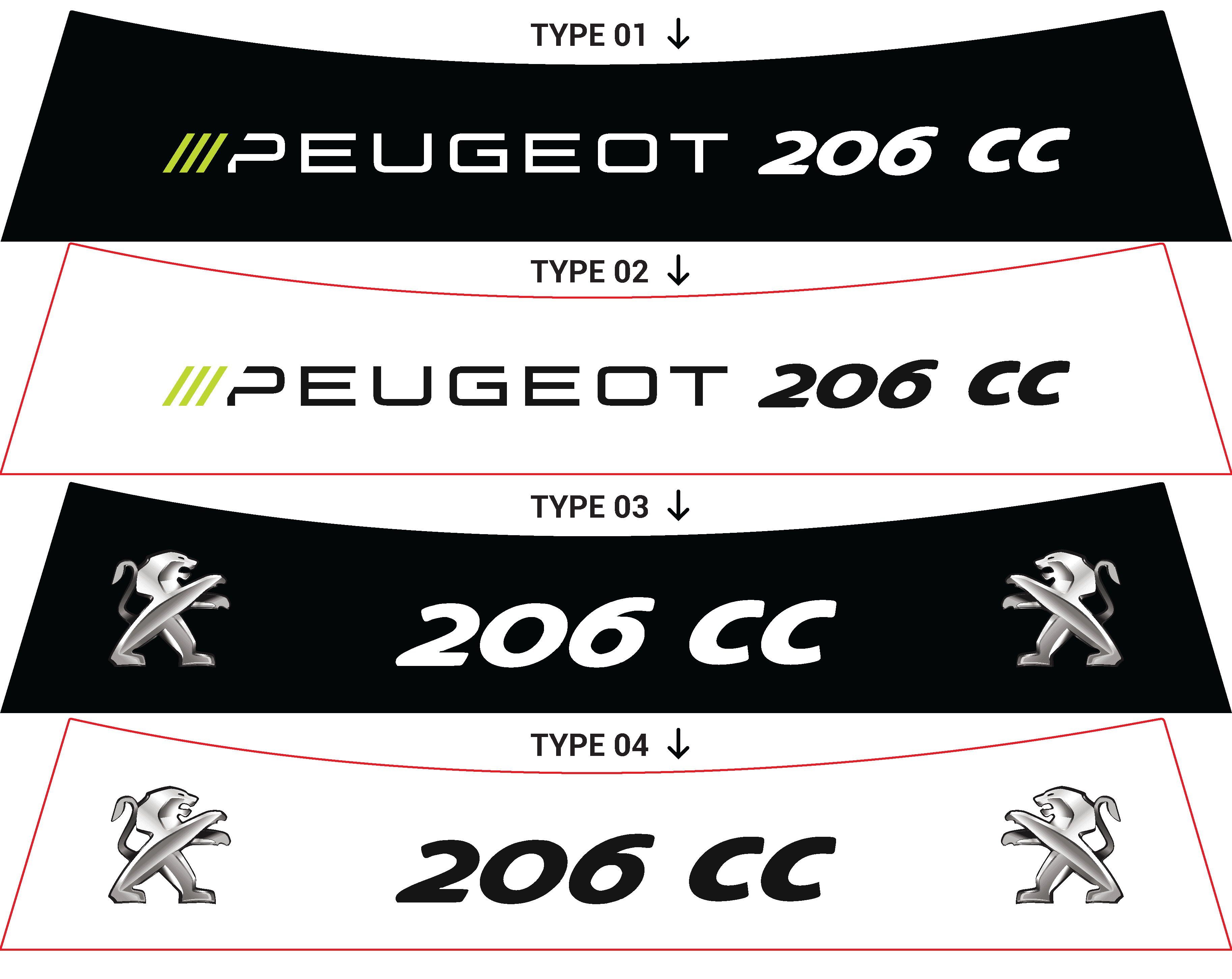 Bandeau pare-soleil Peugeot 206 CC