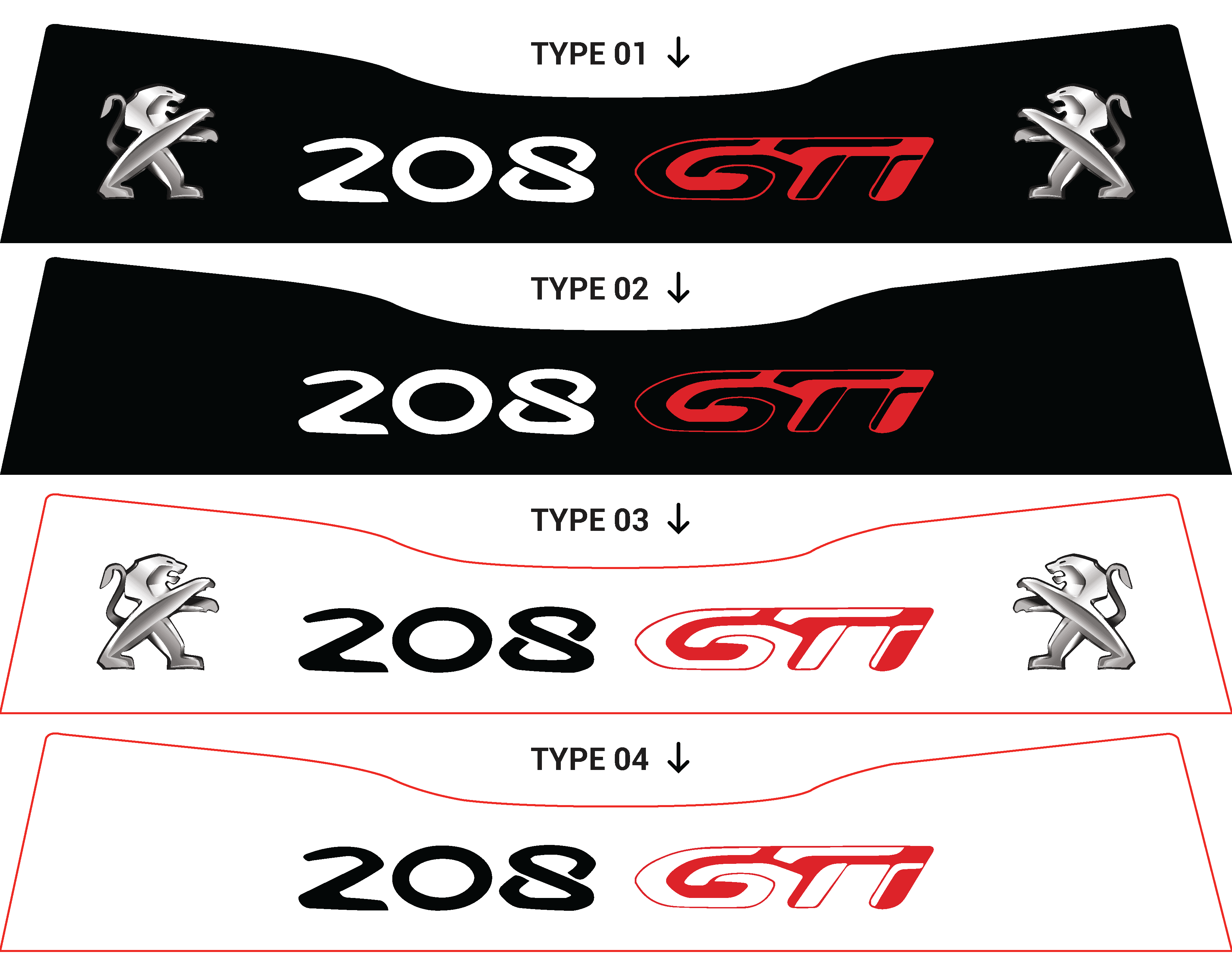 Bandeau pare-soleil Peugeot 208 GTI