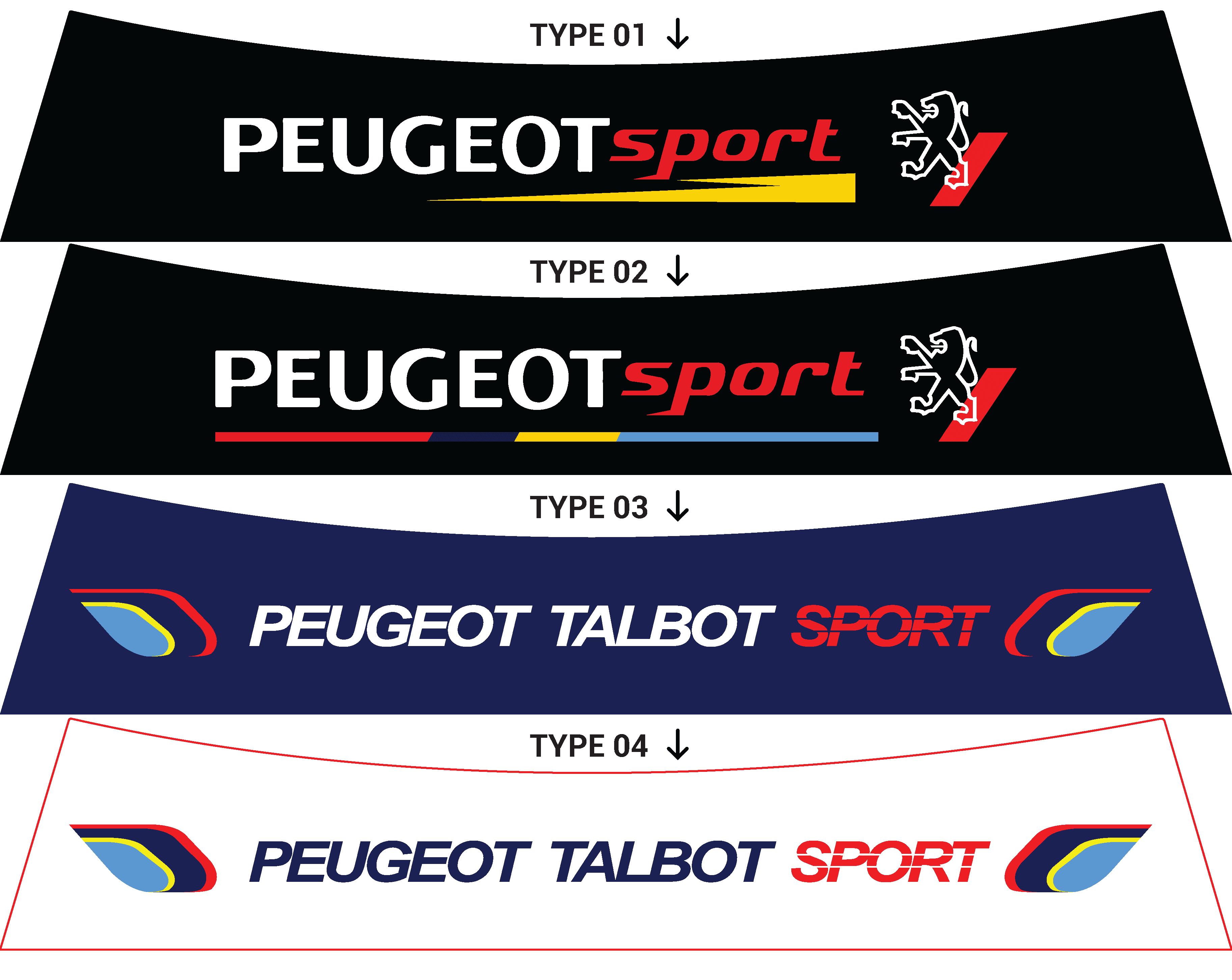 Bandeau pare-soleil PTS Peugeot Talbot sport 206 PTS