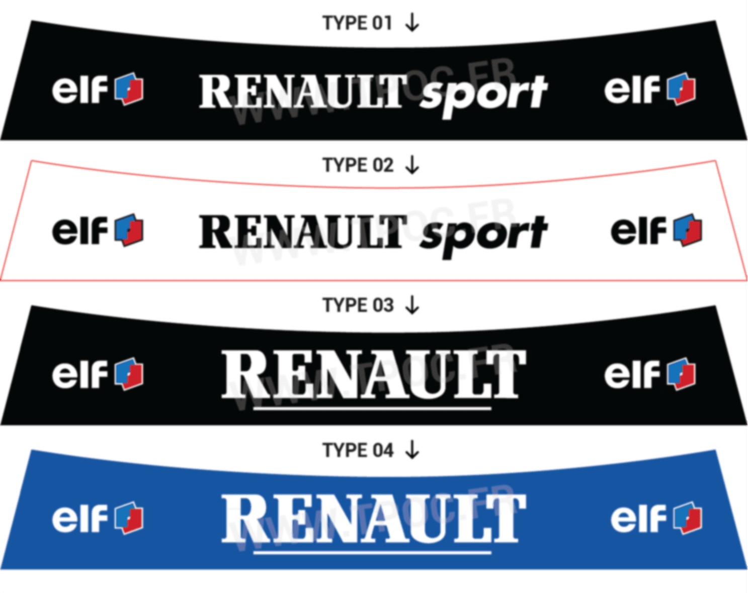 Bandeau pare-soleil Renault Megane 2 RS Renault sport "Epoque"