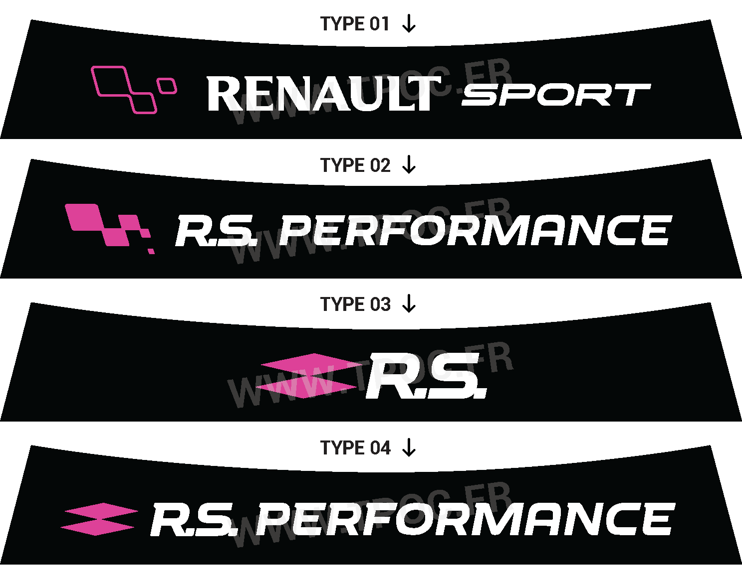 Bandeau pare-soleil Renault Clio 3 RS Performance Rose