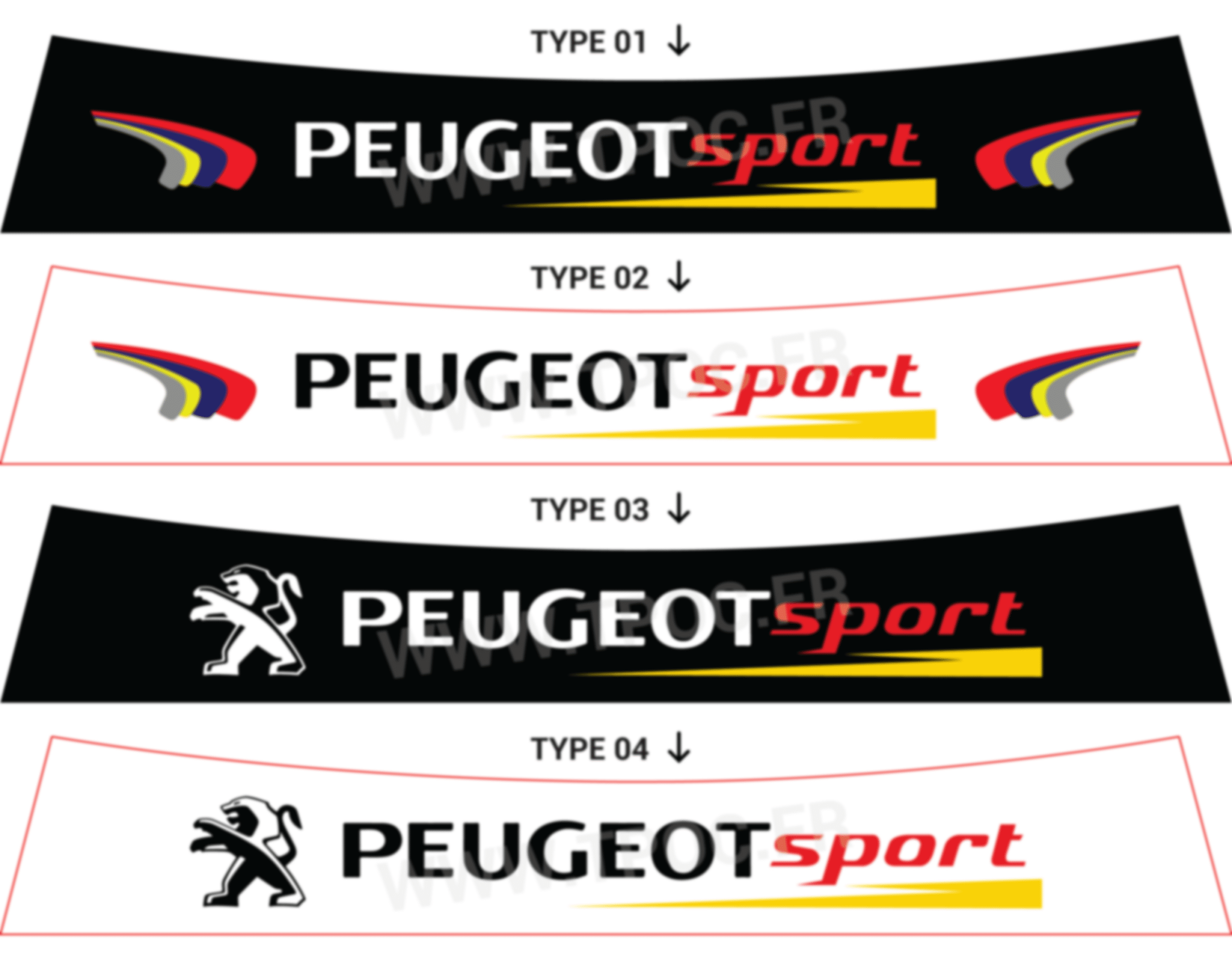 Bandeau pare-soleil Peugeot 205 rallye GTI pts oldschool