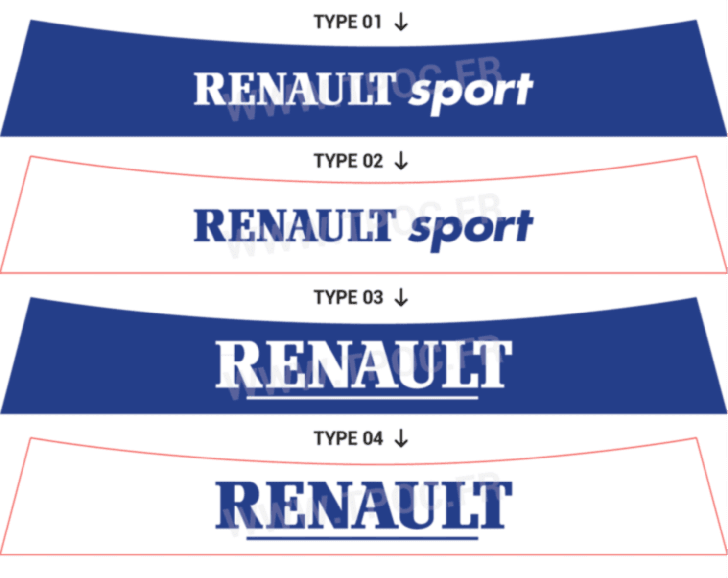 Bandeau pare-soleil Renault Clio 3 Renault Sport "Epoque"