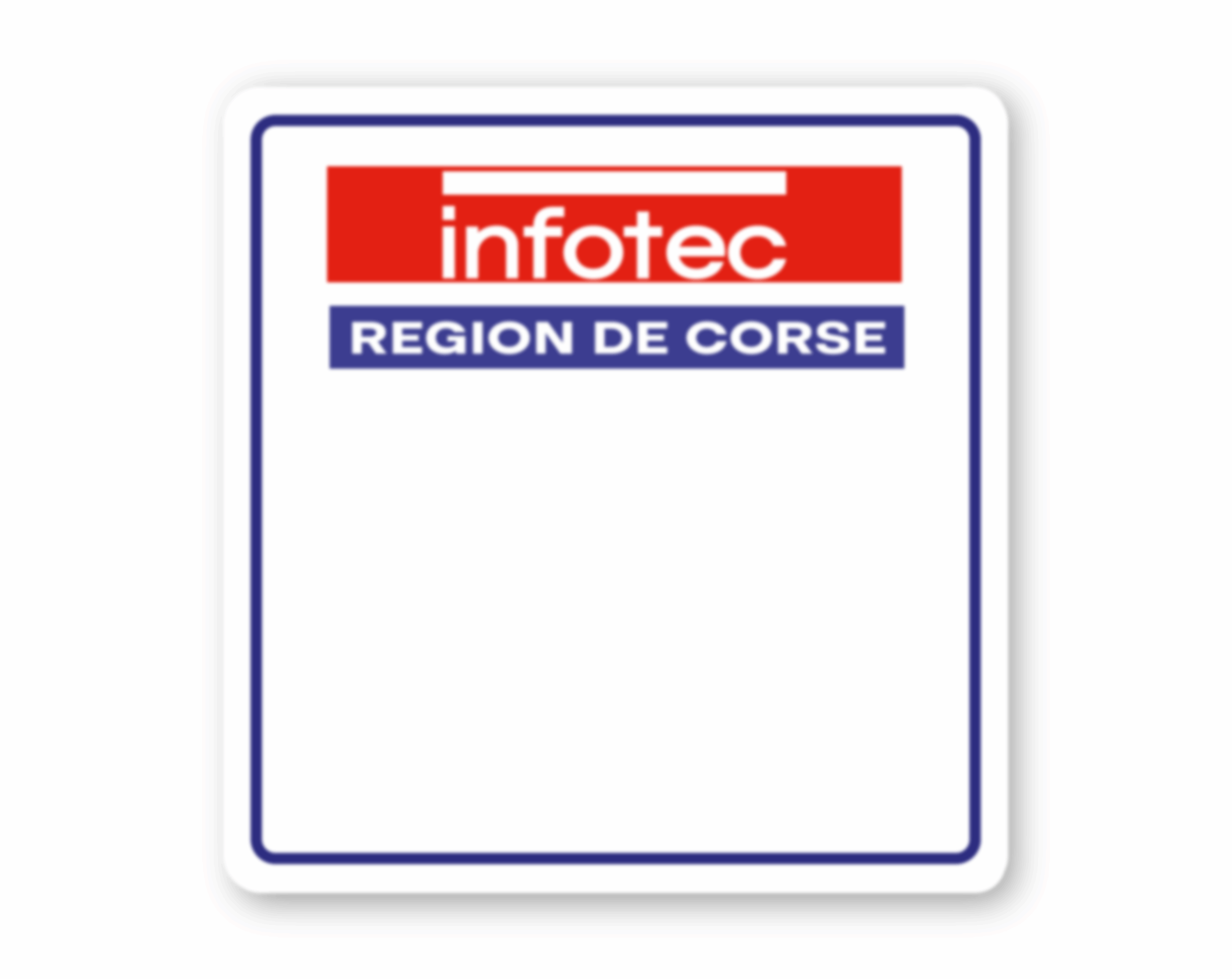 Sticker latéral Infotec "Region de Corse" 205 Rallye Gr. A Tour de corse
